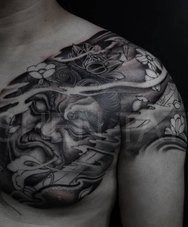 差点..纹身图片_手臂胸部新传统老传统纹身图案