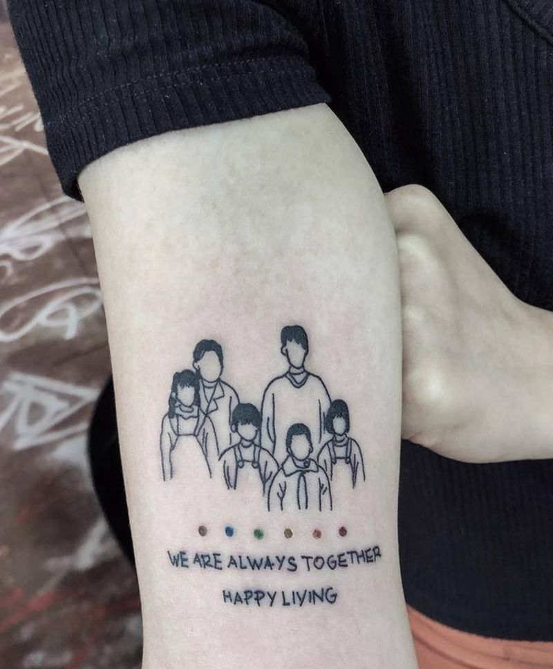 全家福纹身图片_手臂图腾纹身图案