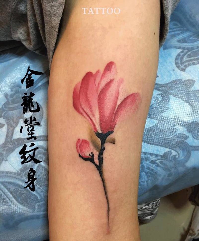 水墨丹青纹身图片_手臂水彩纹身图案