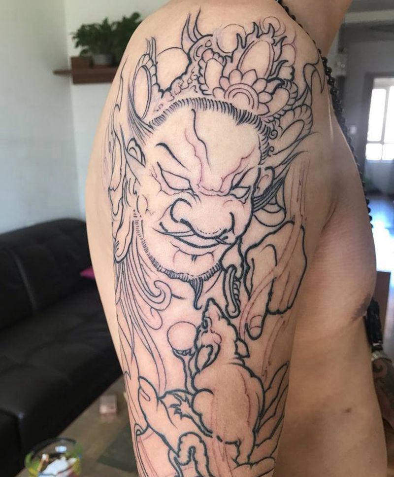 花臂纹身图片_手臂新传统纹身图案