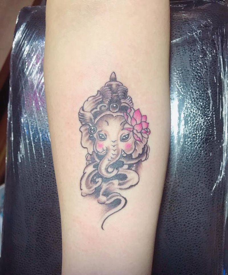 小象纹身图片_手臂纹身图案