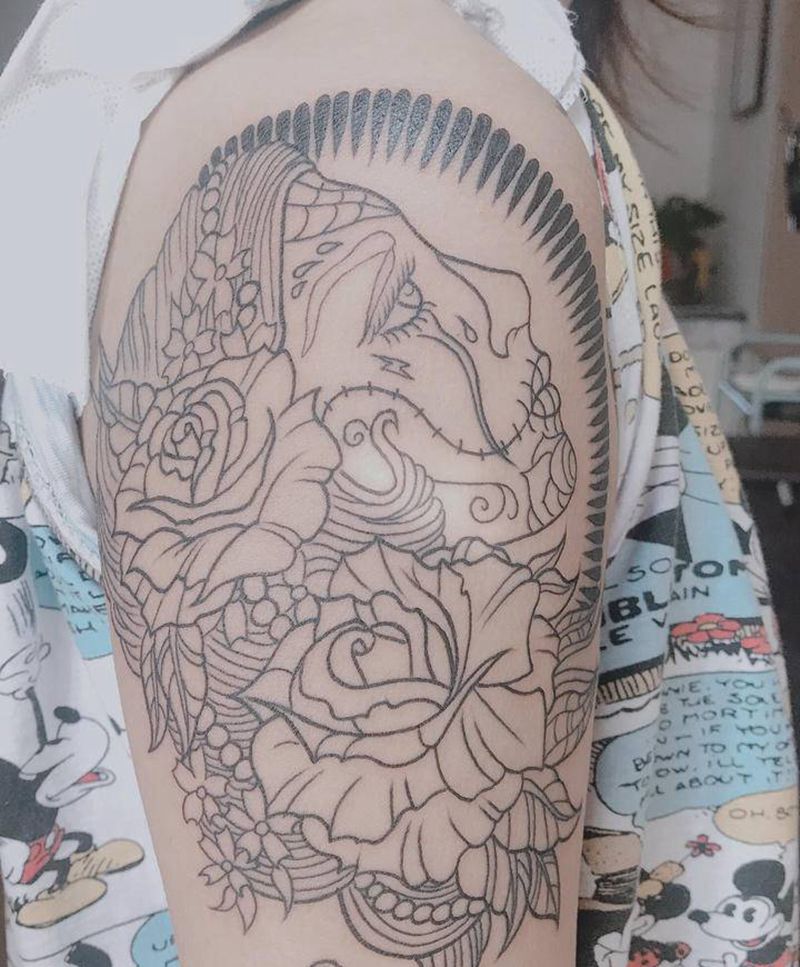 女神纹身图片_手臂New School纹身图案