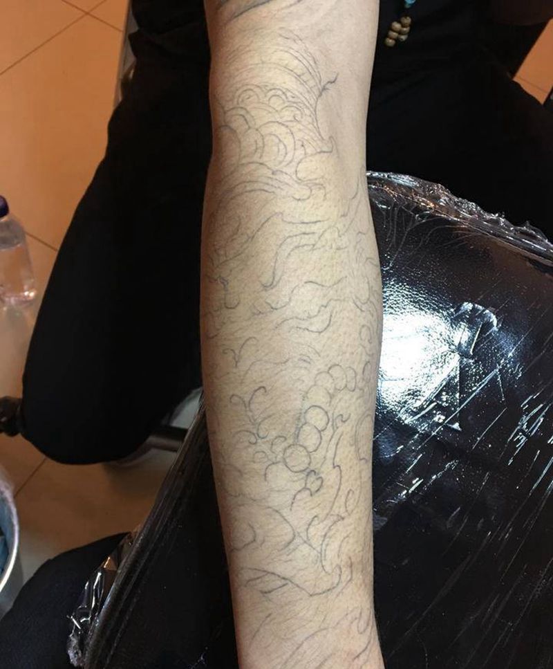 小臂象神纹身图片_手臂新传统纹身图案