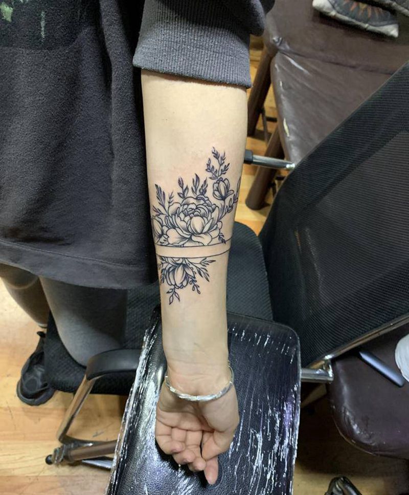 素花纹身图片_腿部手臂新传统New School纹身图案