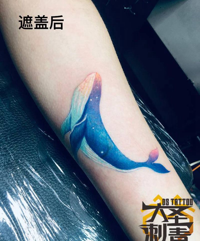 小清新系列纹身图片_水彩小清新纹身图案