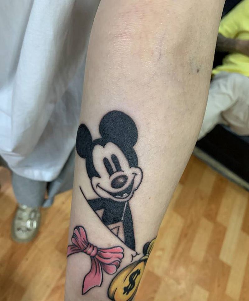 米奇纹身图片_New School纹身图案