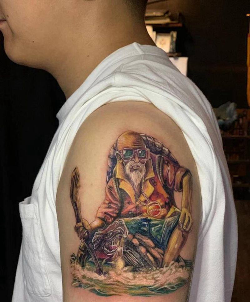 龟派仙人纹身图片_手臂欧美写实纹身图案