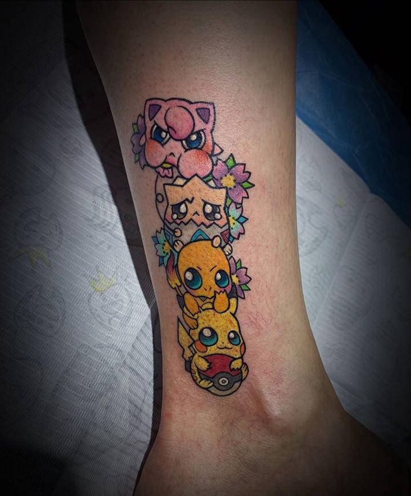 宠物小精灵纹身图片_腿部New School纹身图案