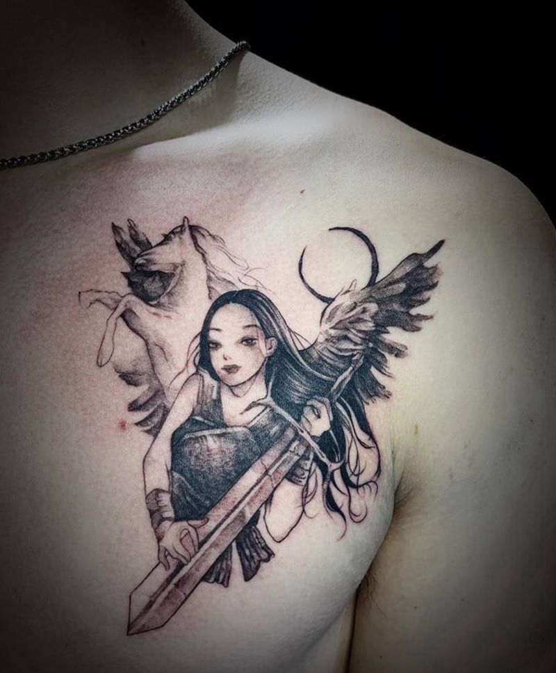 漫画题材纹身图片_胸部漫画题材纹身图案