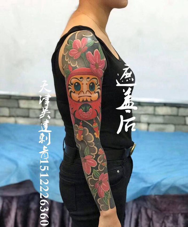 遮盖作品纹身图片_手臂老传统纹身图案