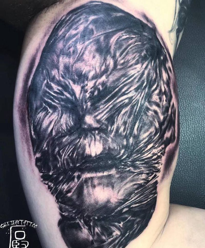 窒息妥协纹身图片_手臂欧美写实纹身图案