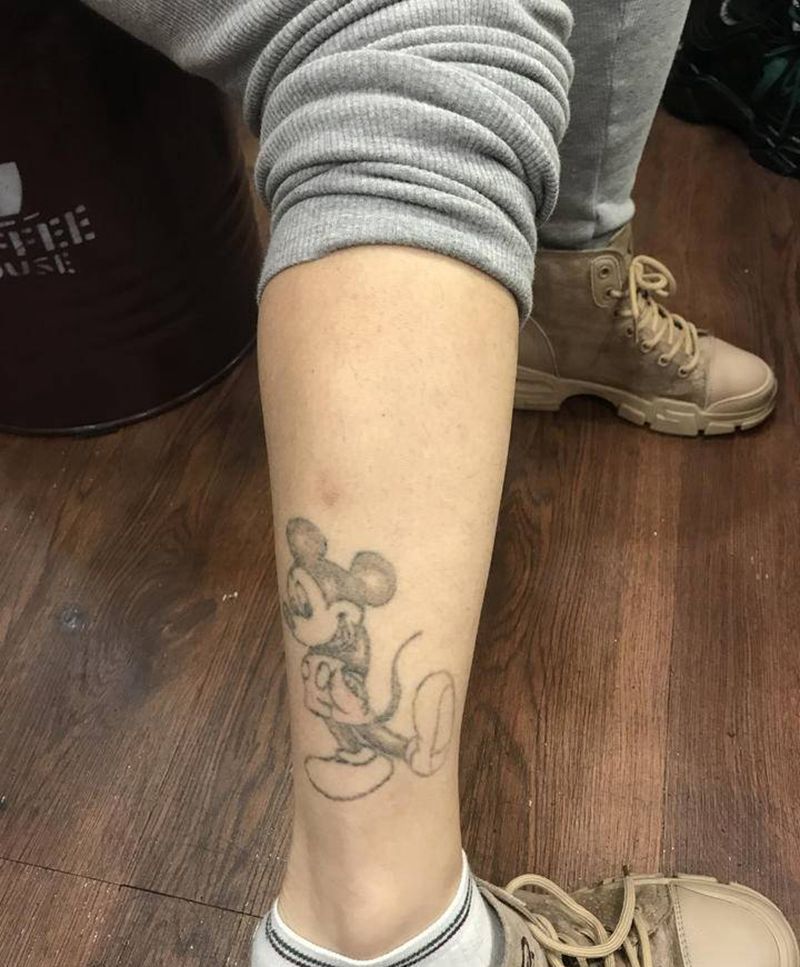 遮盖作品纹身图片_腿部几何纹身图案