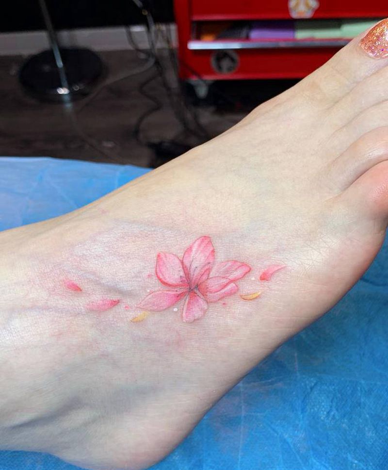 夏季必备纹身图片_脚部小清新纹身图案