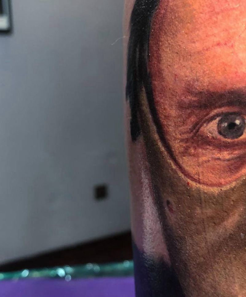 汉尼拔纹身图片_腿部欧美写实纹身图案