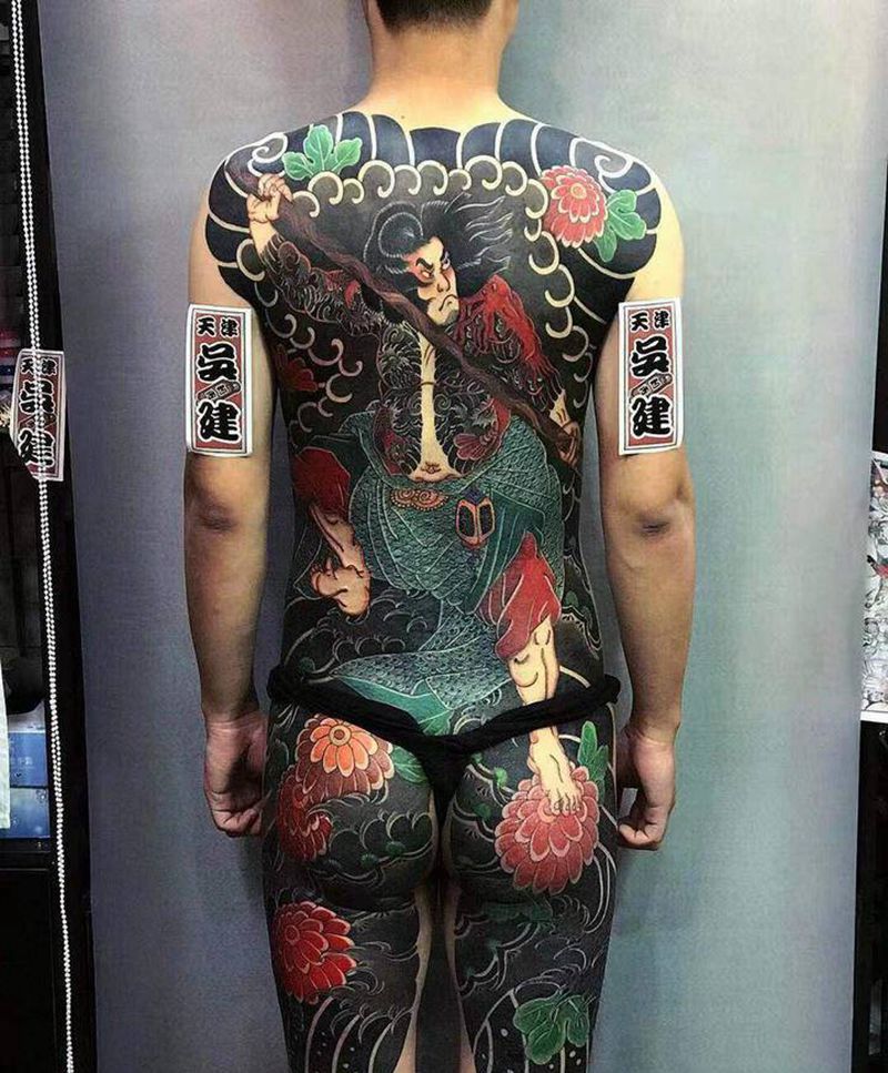 大满背、操刀鬼纹身图片_背部老传统纹身图案