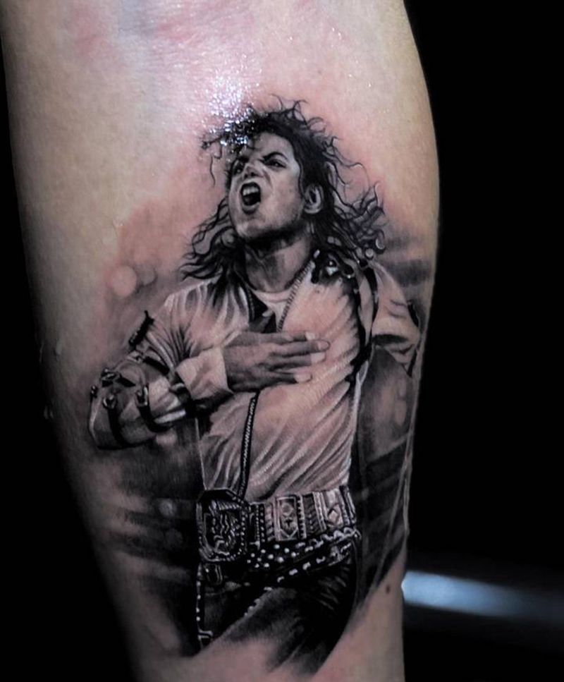 迈克尔杰克逊纹身图片_欧美写实纹身图案