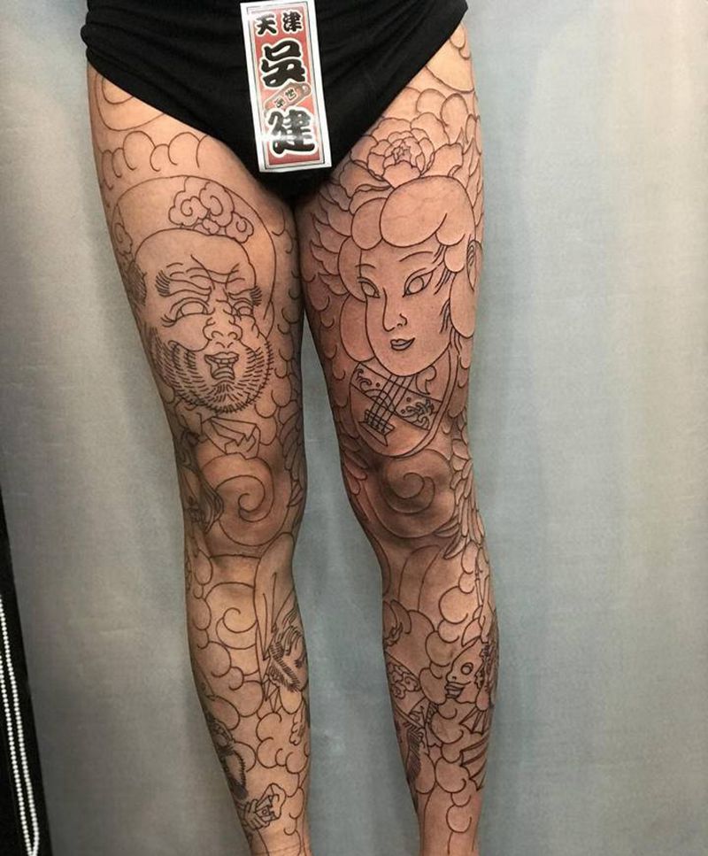 福神纹身图片_老传统纹身图案