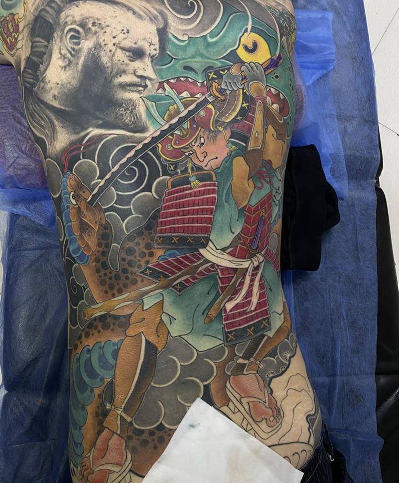 天竺德兵卫纹身图片_臀部背部老传统纹身图案