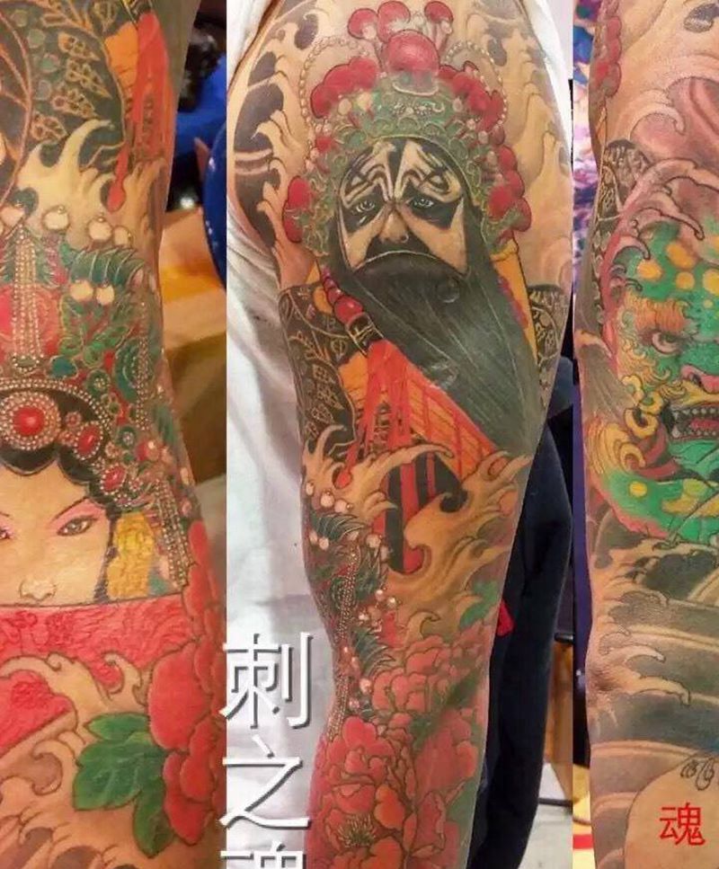 霸王与杨贵妃纹身图片_原创人物传统习俗成品纹身图案