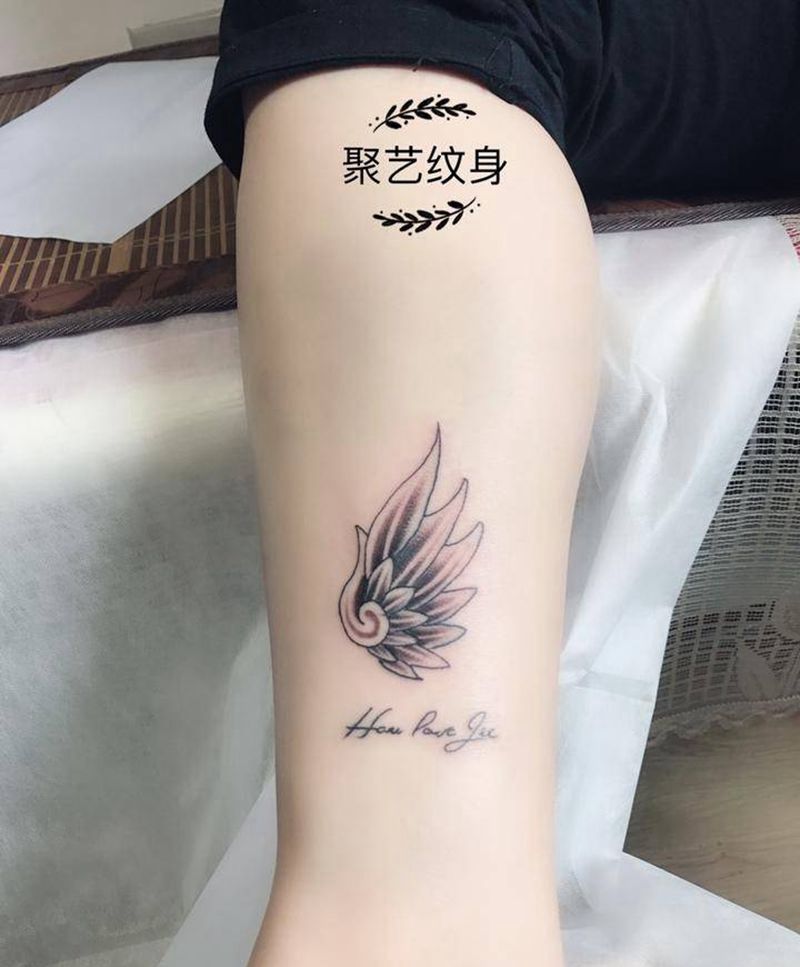清新翅膀纹身图片_