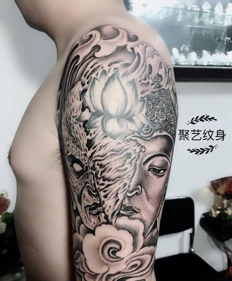 一念之间纹身图片_手臂纹身图案