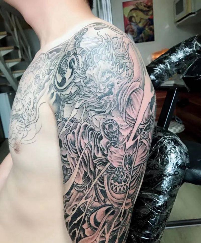 雷神纹身图片_手臂纹身图案
