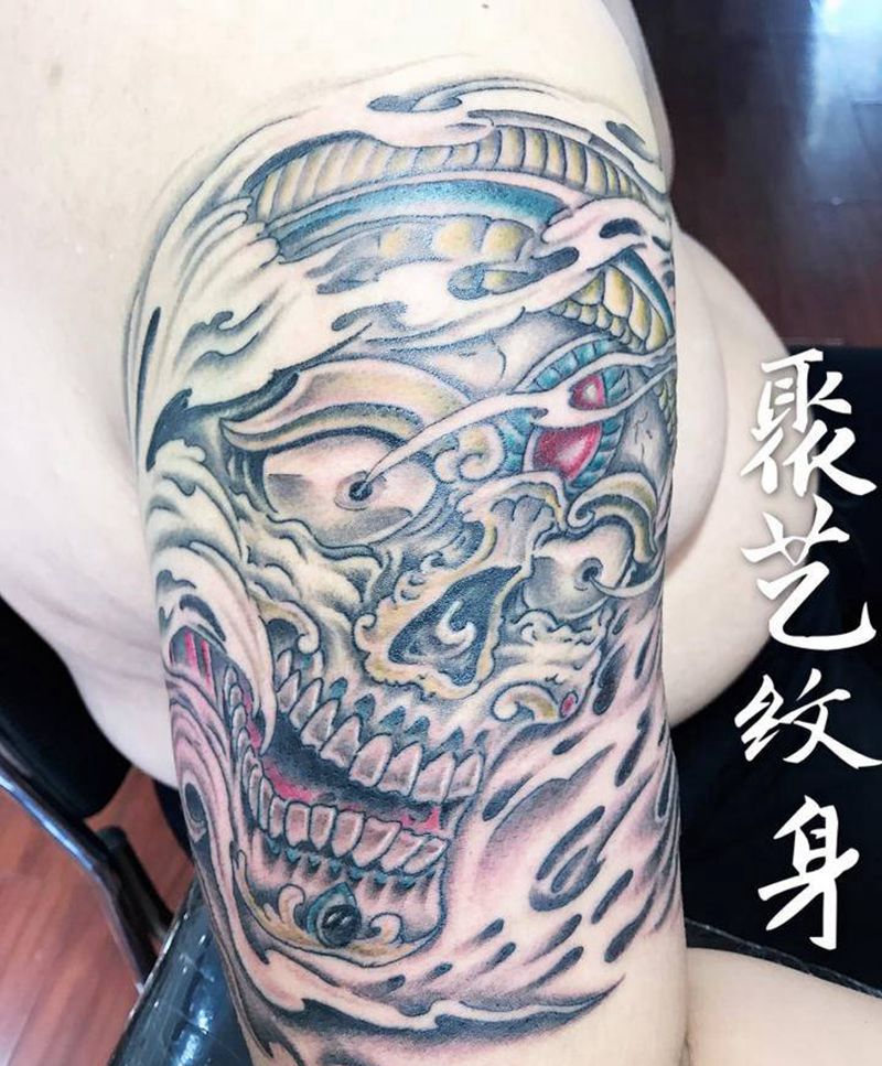 嘎巴拉纹身图片_手臂纹身图案