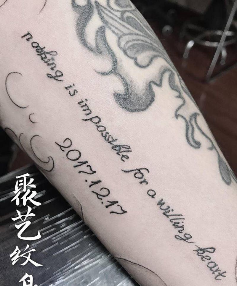 字母数字设计纹身图片_手臂纹身图案