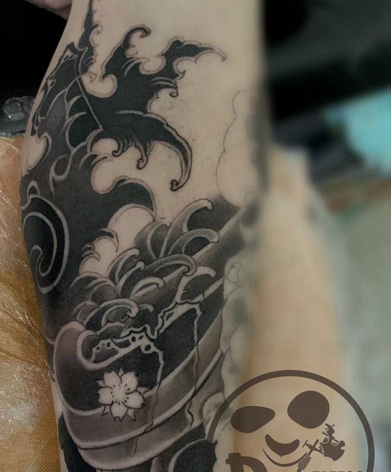 未完纹身图片_腿部纹身图案