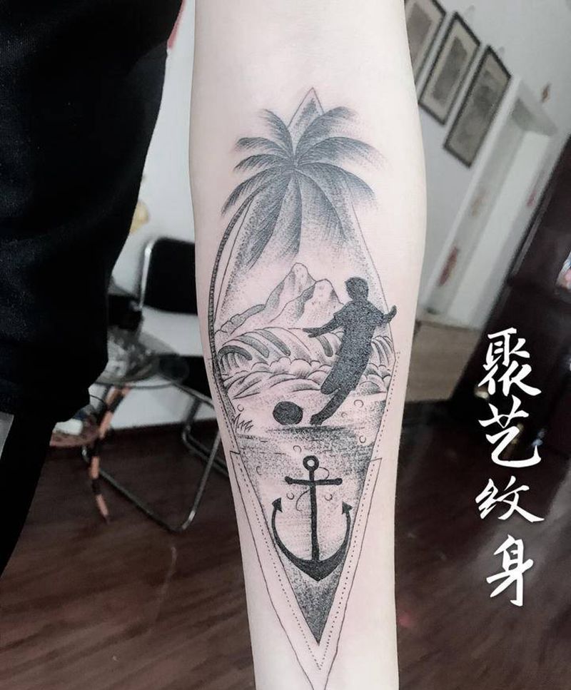 足球小子纹身图片_手臂纹身图案