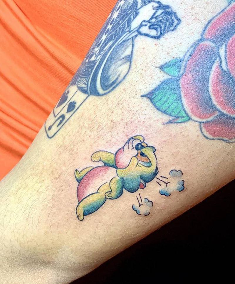 愤怒恶搞老鼠杰瑞纹身图片_手臂New School杰瑞猫和老鼠卡通纹身图案