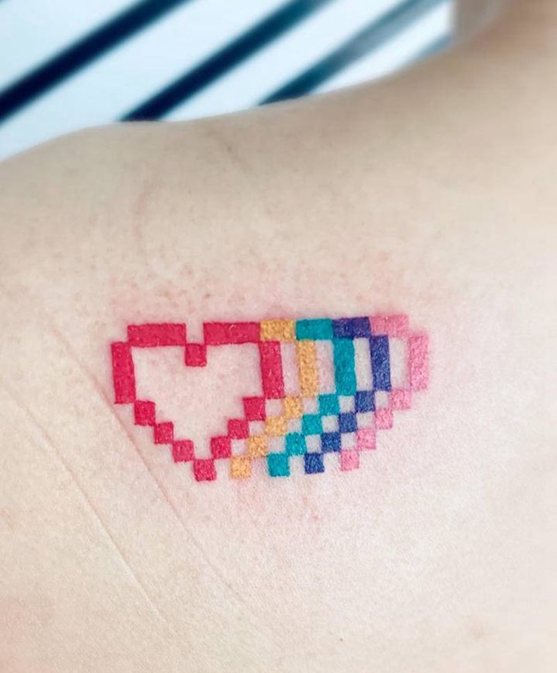 心纹身图片_肩部纹身图案