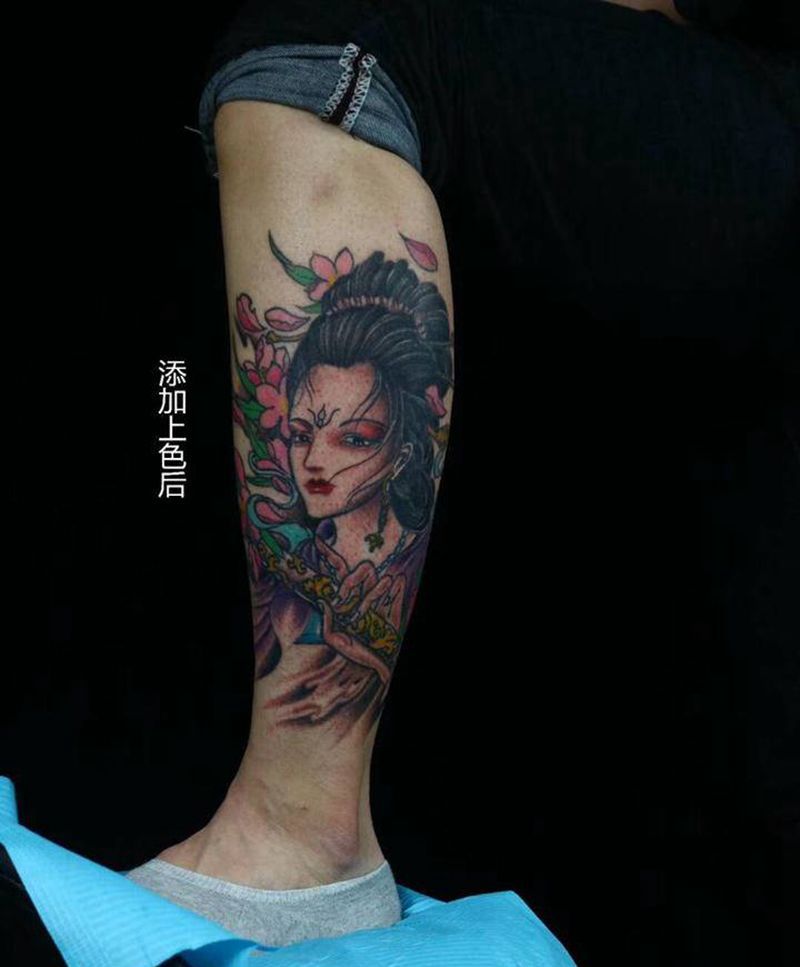 艺妓修改添加纹身图片_脚部新传统纹身图案
