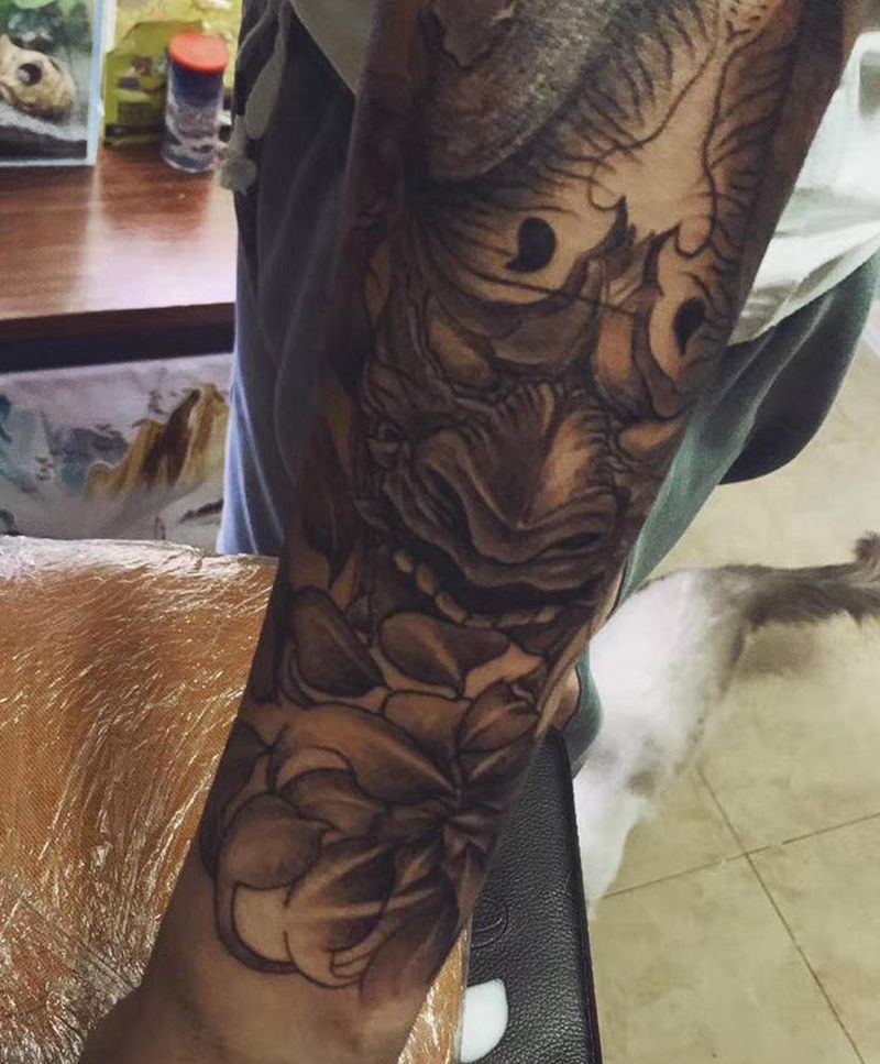 般若纹身图片_手臂新传统纹身图案