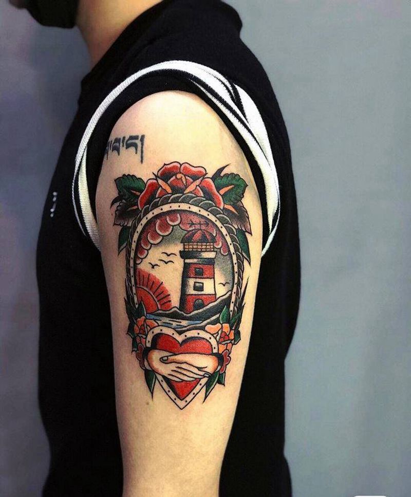 old school拼接花臂纹身图片_手臂Old School纹身图案