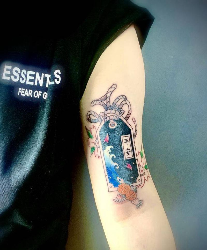原创和风御守遮盖纹身图片_手臂新传统日式御守遮盖纹身图案
