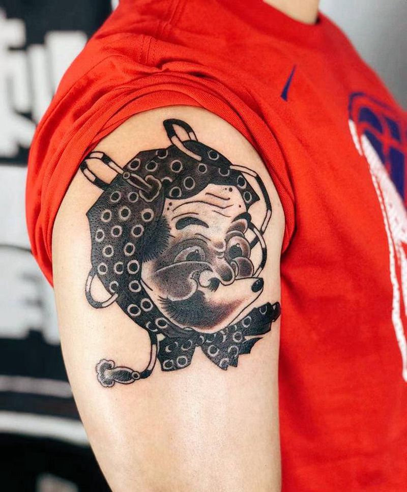 火男遮盖纹身图片_手臂老传统纹身图案