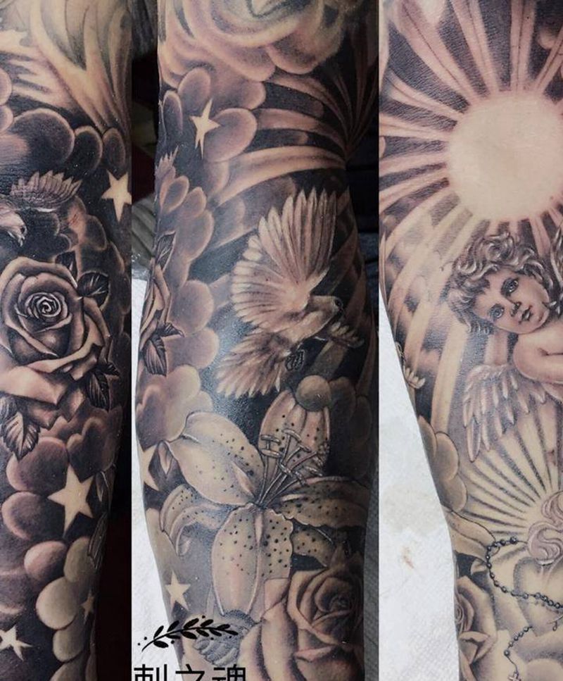 天使纹身图片_