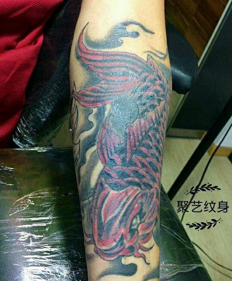 覆盖鲤鱼纹身图片_