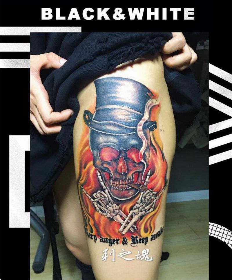 一万个不服纹身图片_