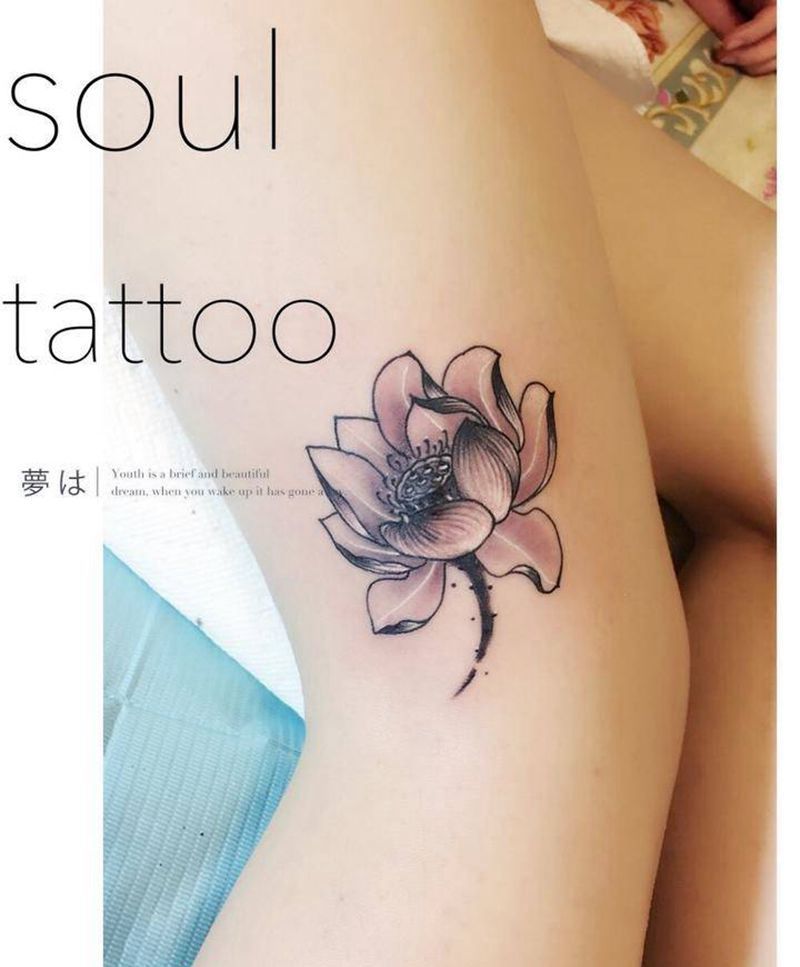 莲花纹身图片_