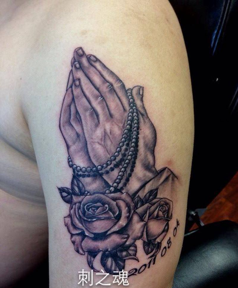 祈祷纹身图片_欧美原创宗教纹身图案