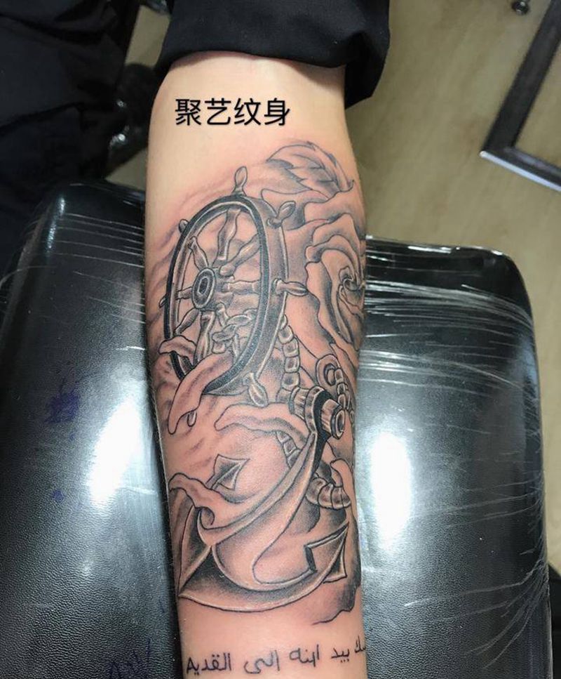 欧美船锚纹身图片_