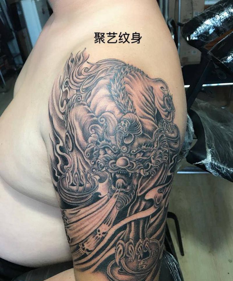 招财貔貅纹身图片_
