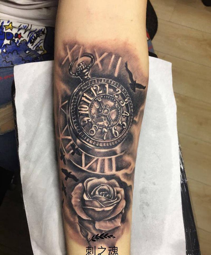 时间纹身图片_