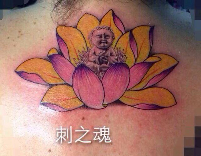 莲花纹身图片_原创肖像纹身图案