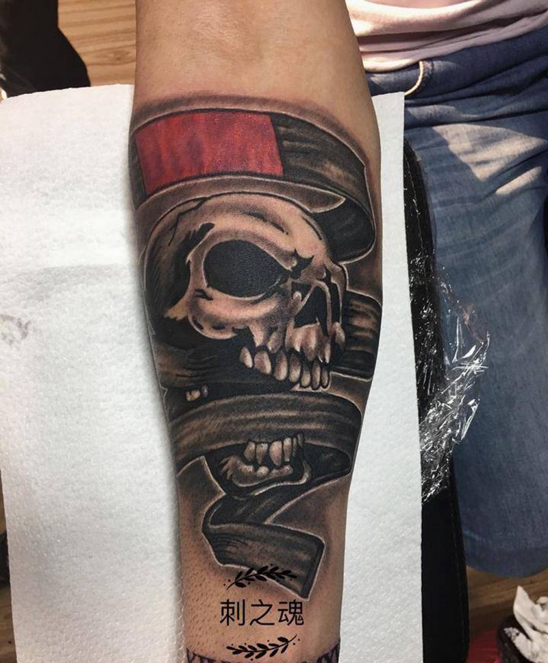 黑带纹身图片_成品手臂欧美原创鬼神纹身图案