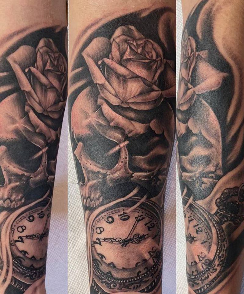 生命纹身图片_手臂欧美写实水墨纹身图案