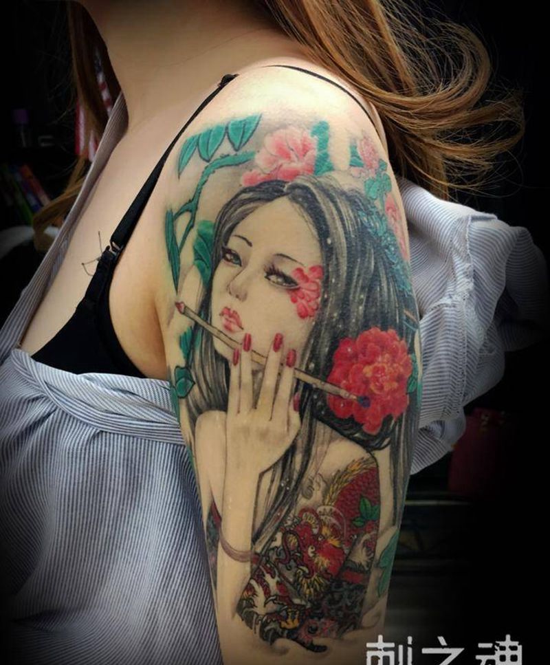 仕女纹身图片_
