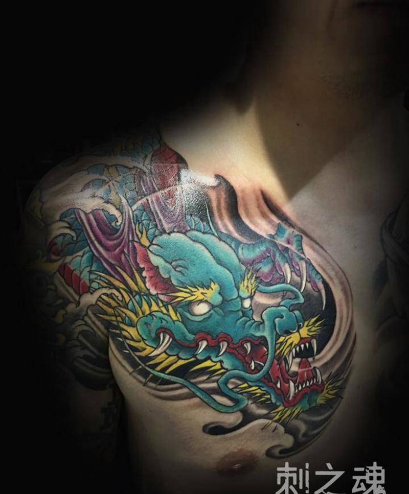 青龙纹身图片_